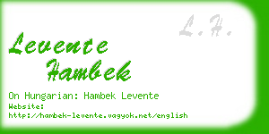 levente hambek business card